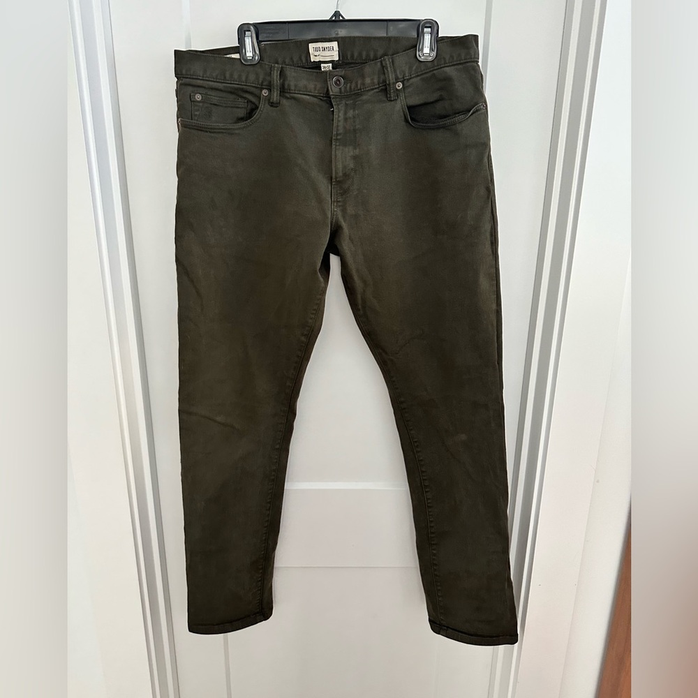 Todd Snyder 5 pocket chino pant in green